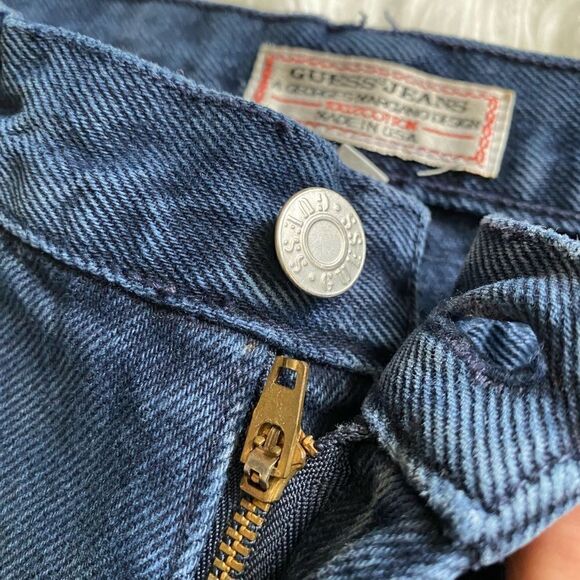 Vintage Guess Jeans Hemmed Mens Size 34 Green Logo - Picture 6 of 8